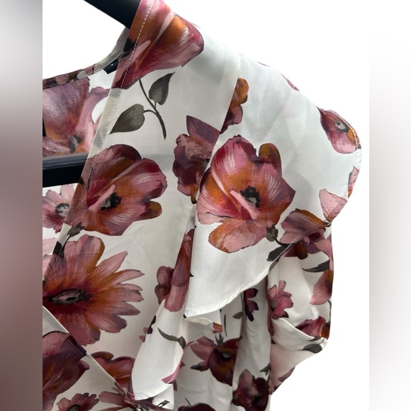 THE KOOPLES Short Wrap Dress with Bold Floral Print Ruffles #Girlcore - Medium - Picture 11 of 16